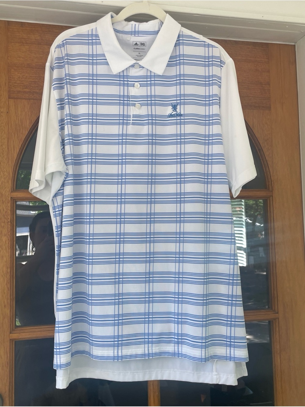 Adidas Men's Climacool White Blue Lake Nona Golf Polo Size XL